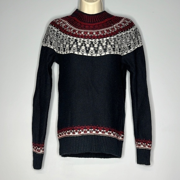 GAP MOCK TURTLENECK SWEATER SMALL RED WHITE AND BLUE - Picture 1 of 7